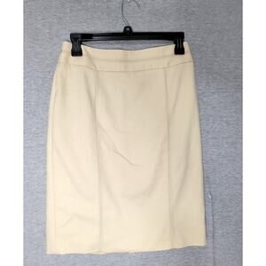 White House Black Market Tan Beige Perfect Form Knee Length Pencil Skirt Sz 2